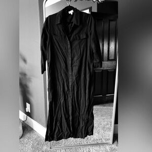 Chic Black Button-Up Dress